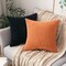 MIULEE Pack of 2 Fall Orange Pillow Covers 16x16 Inch Soft Boho Striped Corduroy Throw Pillow Covers Set Decorative Square Cushion Cases Pillowcases for Sofa Bedroom Couch